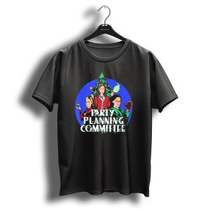 Party Planning Committee Christmas Fun With Tree Background T-Shirt