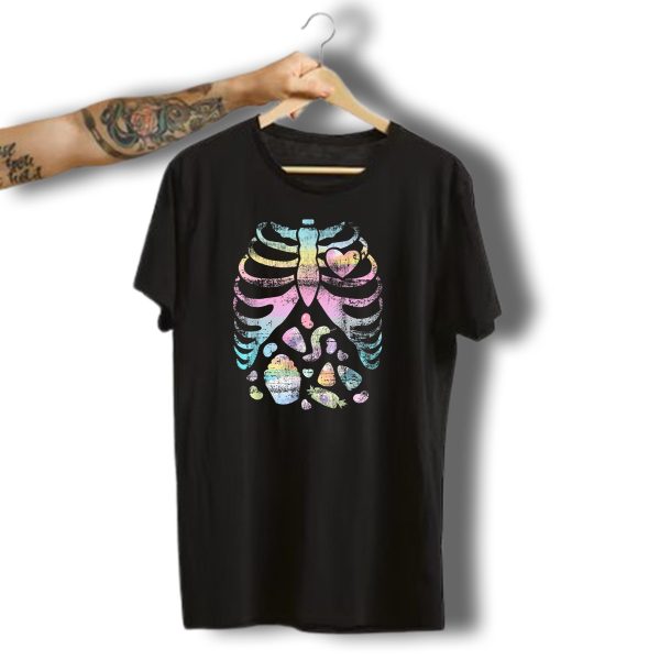 Pastel Goth Skeleton Heart Cupcake Worm Halloween Rainbow T Shirt 1 t shirt 1