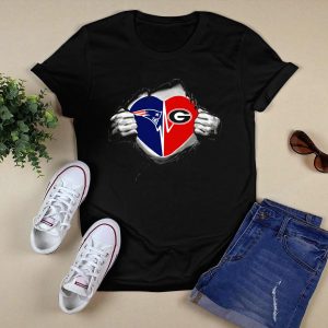 Patriots Georgia Bulldogs Heart T Shirt