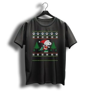 Pattin Xmas Snoopy Ice Skating Christmas Sweater Peanuts Movie T-Shirt