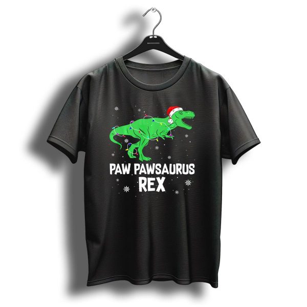 Paw Paw Saurus Rex Santa Hat Christmas Lights T Shirt 1 t shirt 1