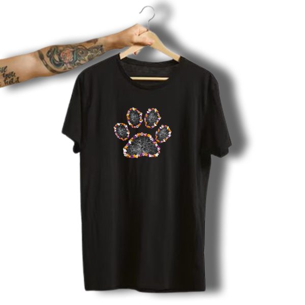 Paw Print Halloween Dog Candy Pumpkin Ghost Spiderweb T Shirt t shirt 1
