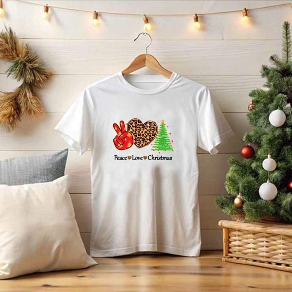 Peace Love Christmas Leopard Tree T Shirt 1 t shirt 1 Pittsburgh Steelers Unicorn Merry Christmas Knitted Ugly Sweater 1
