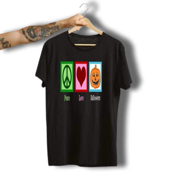 Peace Love Halloween Pumpkin T Shirt t shirt 1