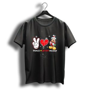 Peace Love Mickey Christmas T-Shirt