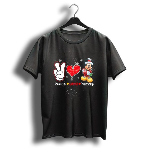 Peace Love Mickey Christmas T Shirt 1 t shirt 1