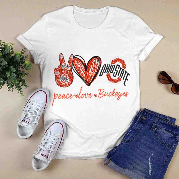 Peace Love Ohio State Buckeyes T Shirt 0