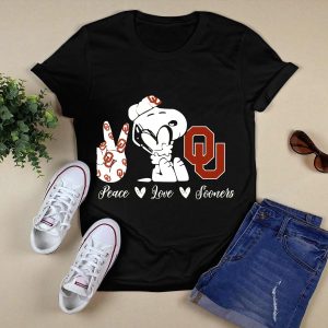 Peace Love Oklahoma Sooners Snoopy Ou T-Shirt