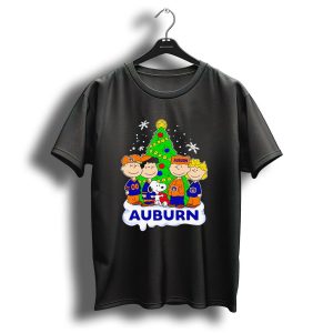 Peanuts Auburn Tigers Christmas Tree Charlie Brown Snoopy Lucy Linus T Shirt