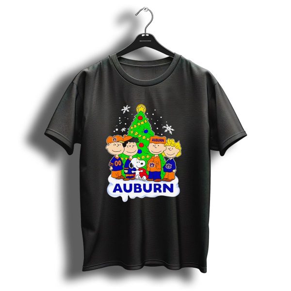 Peanuts Auburn Tigers Christmas Tree Charlie Brown Snoopy Lucy Linus T Shirt 1 t shirt 1