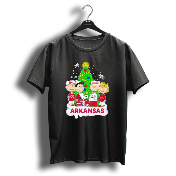Peanuts Characters Arkansas Razorbacks Christmas Tree T Shirt 1 t shirt 1