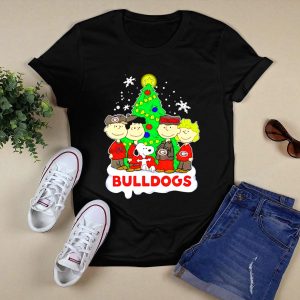 Peanuts Characters Georgia Bulldogs Christmas Tree Bulldogs T Shirt