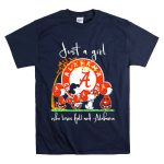 Peanuts Characters Just A Girl Who Loves Fall And Alabama Crimson Tide T Shirt