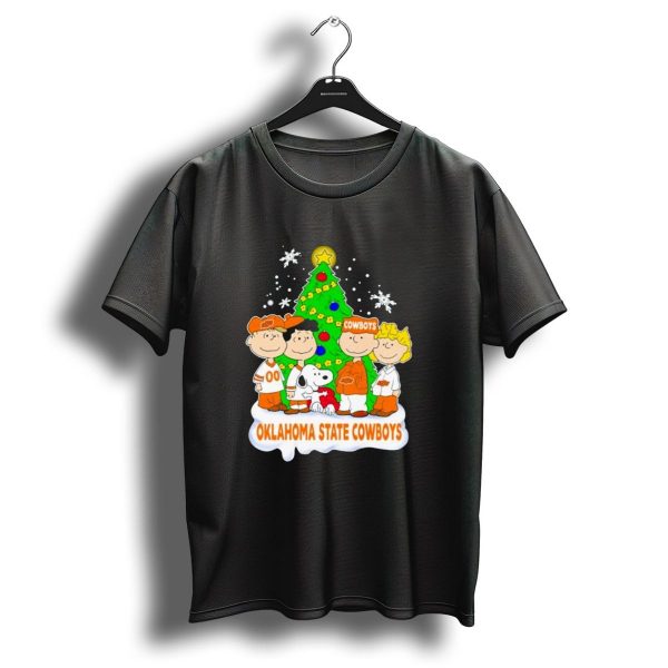 Peanuts Characters Oklahoma State Cowboys Christmas Tree T Shirt 1 t shirt 1