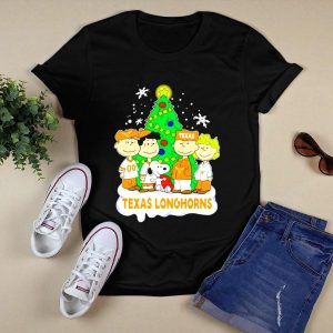 Peanuts Characters Texas Longhorns Christmas Tree T-Shirt