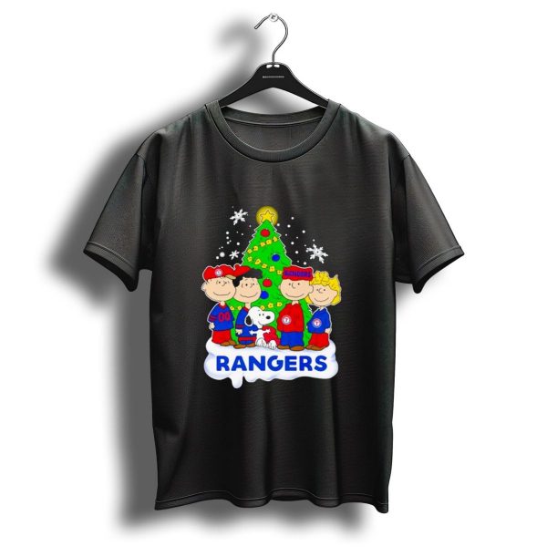 Peanuts Characters Texas Rangers Christmas Tree T Shirt 1 t shirt 1