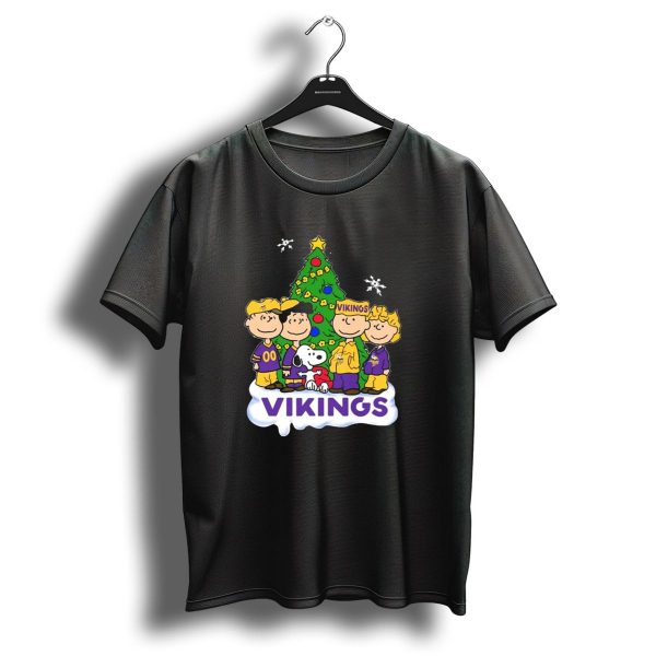 Peanuts Characters Vikings Christmas Tree Minnesota Vikings Holiday T Shirt 1 t shirt 1