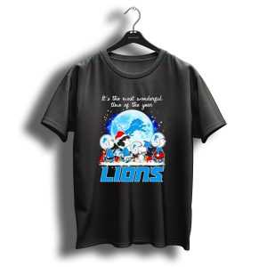 Peanuts Detroit Lions Christmas Its The Most Wonderful Time Of The Year T Shirt