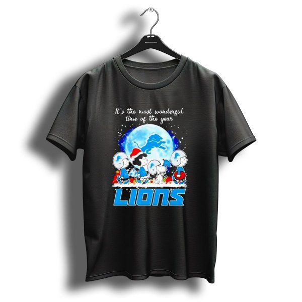 Peanuts Detroit Lions Christmas Its The Most Wonderful Time Of The Year T Shirt 1 t shirt 1