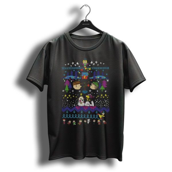 Peanuts Family Christmas Snoopy And Charlie Brown Festive Sweater Scene T Shirt 1 t shirt 1