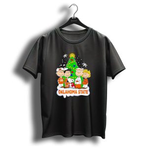 Peanuts Oklahoma State Cowboys Christmas Tree Snoopy Charlie Brown Lucy Peppermint Patty T Shirt