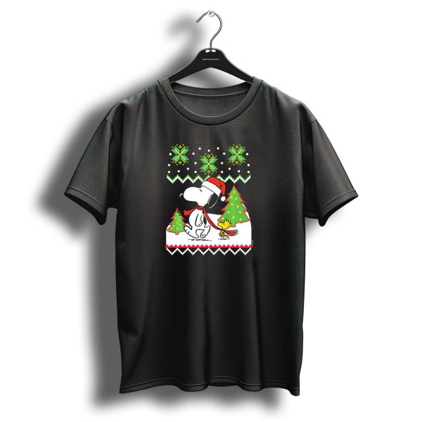 Peanuts Santa Snoopy Woodstock Snow Christmas Trees T Shirt 1 t shirt 1