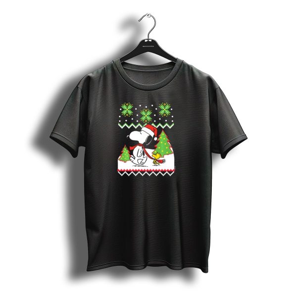 Peanuts Santa Snoopy Woodstock Snow Christmas Trees T Shirt t shirt 1
