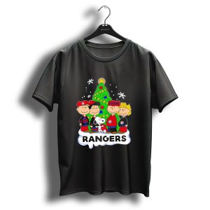 Peanuts Snoopy Christmas Tree Texas Rangers Winter Holiday T Shirt