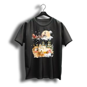 Pekingese Christmas Wonderland Santa And Reindeer Festive Scene T-Shirt