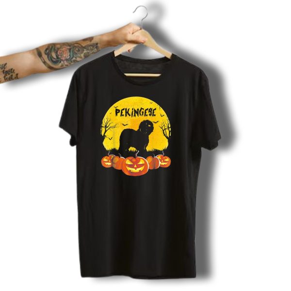 Pekingese Dog Halloween Moonlit Pumpkin T Shirt t shirt 1