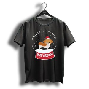 Pekingese Santa Hat Merry Christmas Snow Globe T Shirt