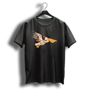 Pelican Christmas Lights Santa Hat Decorations T Shirt