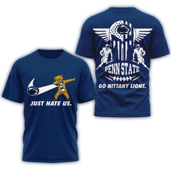 Penn State Nittany Lions 2025 NCAA Just Hate Us Limited 3D Shirt 1