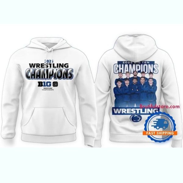 Penn State Nittany Lions 2025 Wrestling Big Ten Champions Hoodie 1