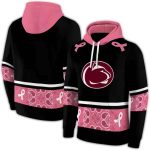 Penn State Nittany Lions Awareness Ribbon Black Pink All-over Print Hoodie