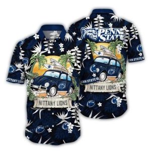Penn State Nittany Lions Camping Floral Summer Vacation Hawaiian Shirt
