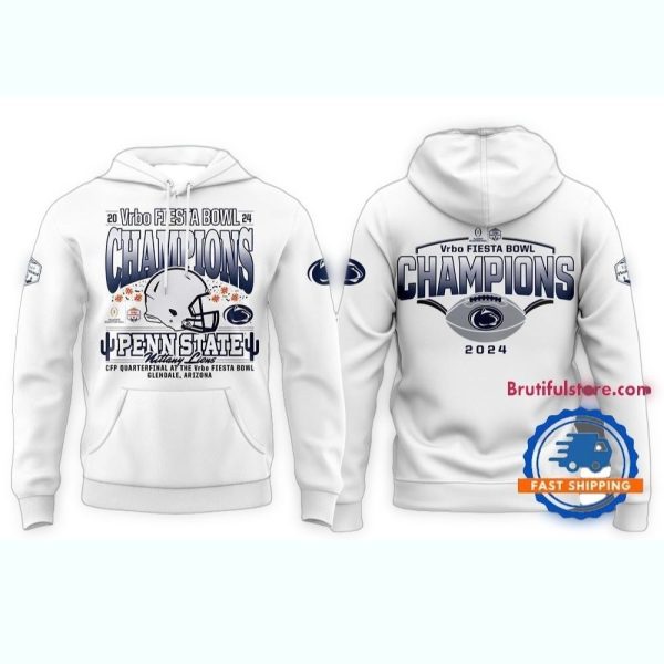 Penn State Nittany Lions FIESTA BOWL CHAMPIONS 2025 New Design White Hoodie Shirt 1
