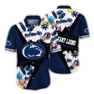 Penn State Nittany Lions Floral Flower And Pineapple Tropical Hawaiian Shirt