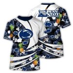 Penn State Nittany Lions Floral Leaf And Pineapple Pattern All-Over Print T-Shirt
