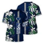 Penn State Nittany Lions Floral Leafs Flower Stripe Tropical All-Over Print T-Shirt