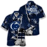 Penn State Nittany Lions Floral Leafs Scratch Tropical Hawaiian Shirt