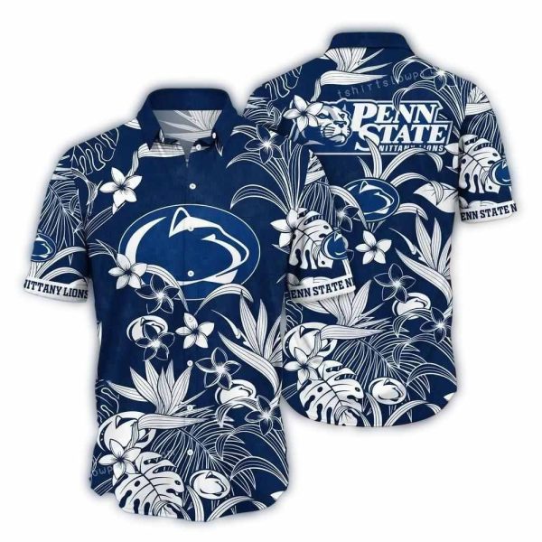 Penn State Nittany Lions Floral Tropical Hawaiian Shirt 1