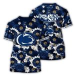 Penn State Nittany Lions Flower Blossom Pattern Tropical All-Over Print T-Shirt