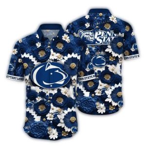 Penn State Nittany Lions Flower Blossom Pattern Tropical Hawaiian Shirt