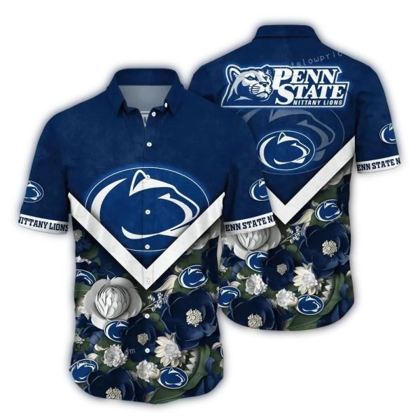 Penn-State-Nittany-Lions-Flower-Blossom-Summer-Vacation-Hawaiian-Shirt-1 Penn State Nittany Lions Flower Blossom Summer Vacation Hawaiian Shirt 1
