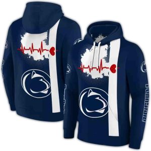 Penn State Nittany Lions Football Heartbeat All-over Print Hoodie