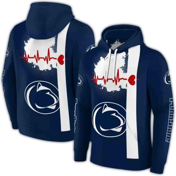 Penn State Nittany Lions Football Heartbeat AOP Hoodie 1