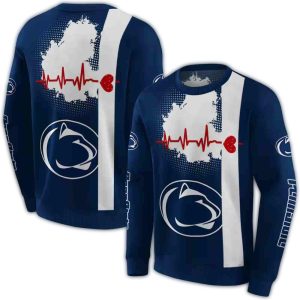 Penn State Nittany Lions Football Heartbeat All-Over Print Sweatshirt