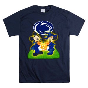 Penn State Nittany Lions Halloween With Mickey And Minnie Mouse Pumpkin T-Shirt