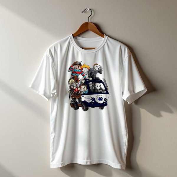 Penn State Nittany Lions Horror Movie Characters Halloween Bus T Shirt t shirt 1